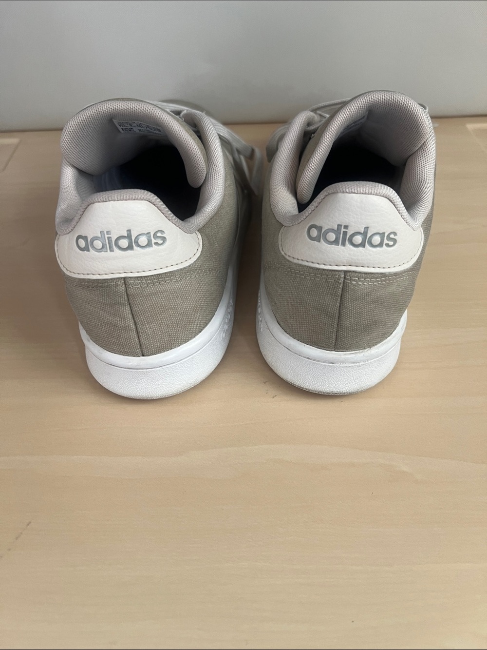 adidas Women's Taupe Sneakers with White Stripes, Size 8.5 - Picture 4 of 7